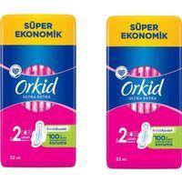 Orkid Ultra Extra Uzun 2 Boy Süper Ekonomik 22 Lü Ped 2 Li Set 44 ADET