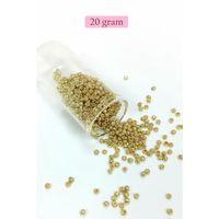 Dökme Cam Kum Boncuk (8/0) 3 mm - 20 Gram - Altın Rengi - BNC144