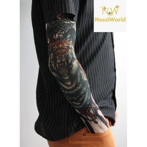 Giyilebilir Kol Dövmesi Çorap Dövme 3D Baskılı Kol Bacak Dövme 2 Adet Model 3