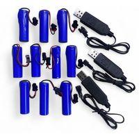 3.7 volt 800 Mah oyuncaklar için uyumlu şarjlı piller- 10 Adet Pil ve 3 Adet Şarj Aleti
