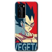 MRCİLETİSİM Huawei P40 Pro Kılıf HD Desen Baskılı Arka Kapak + Temperli Cam - Vegeta