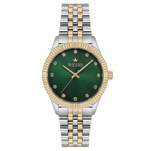 Wesse WWL1088B07 Quartz Çelik Altın/Gri Yeşil Kadran 36 mm Kadın Kol Saati