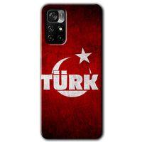 Poco M4 Pro 5G Kılıf HD Desen Baskılı Arka Kapak - Ayyıldız Türk + Kırılmaz Cam