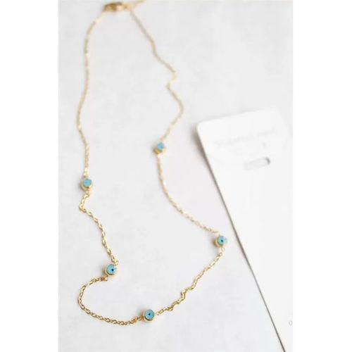 Nazar Boncuk Çelik Kolye - Altın