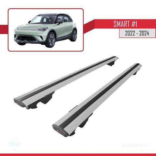 Smart #1 2022 ve Sonrası ile uyumlu HOOK Model Anahtar Kilitli Ara Atkı Tavan Barı GRİ