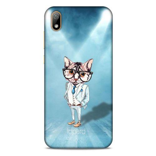 Huawei Y5 2019 Kılıf FunnyMaX (40) Fit Silikon Kılıf Açık Mavi Kedi