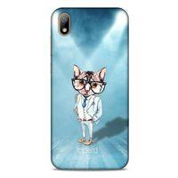 Huawei Y5 2019 Kılıf FunnyMaX (40) Fit Silikon Kılıf Açık Mavi Kedi