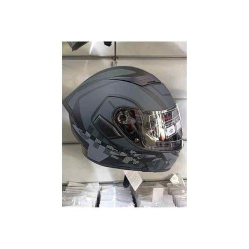 JK-20 Jk-20 Jk902 Çene Pedli Güneş Vizörlü Çeneden Açılır Kask [H-1 Grey ] L