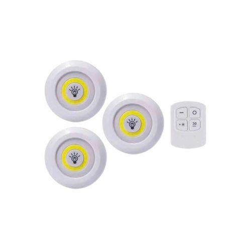 Led Lamba 3'lü Uzaktan Kumandalı Yapışkanlı