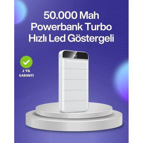 4 Cihazı Aynı Anda Şarj Edebilen Güçlü Powerbank 50000 Mah