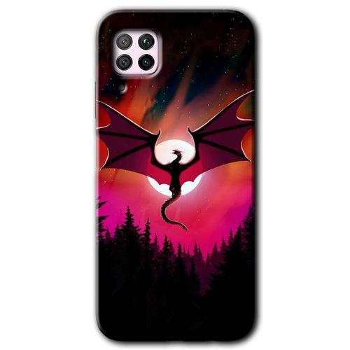 Huawei P40 Lite Kılıf Kapak - Dragon Night +Hayalet Ekran Yandan Gözükmez