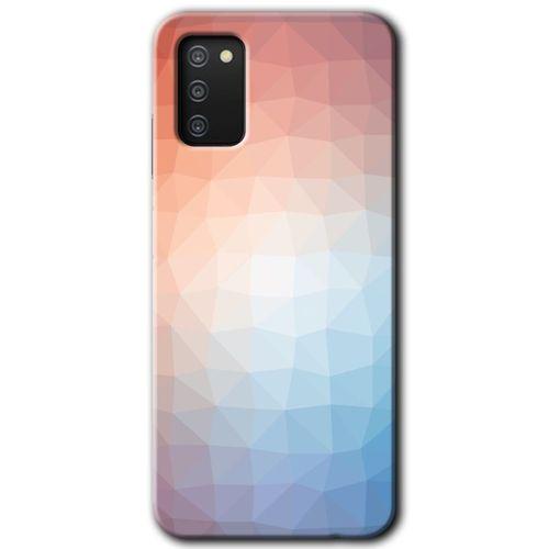 Galaxy A02s Kılıf HD Desen Baskılı Arka Kapak - Polygon Graident 3 + Kırılmaz Cam