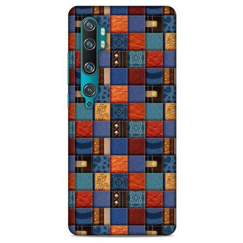 Xiaomi Mi Cc9 Pro Kılıf Patchwork (16) Kalın Kılıf Turuncu Mavi