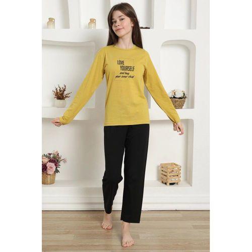 Kız Çocuk Penye Pijama Takım Sarı