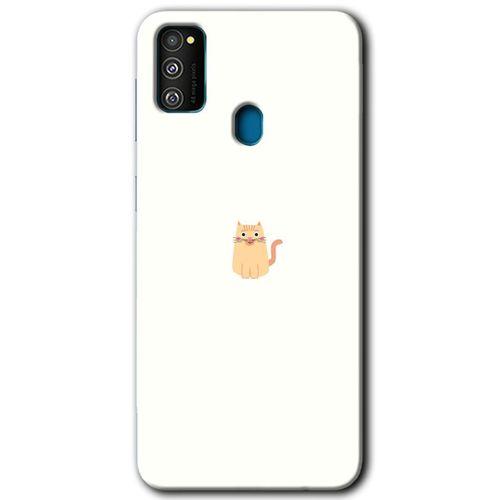 Samsung Galaxy M21 Kılıf Baskılı Kapak - Cat Minimalism +Tam Ekran Koruyucu