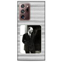 Samsung Galaxy Note 20 Ultra Kılıf Atatürk (36) Glitter Kılıf Gri Kumlar