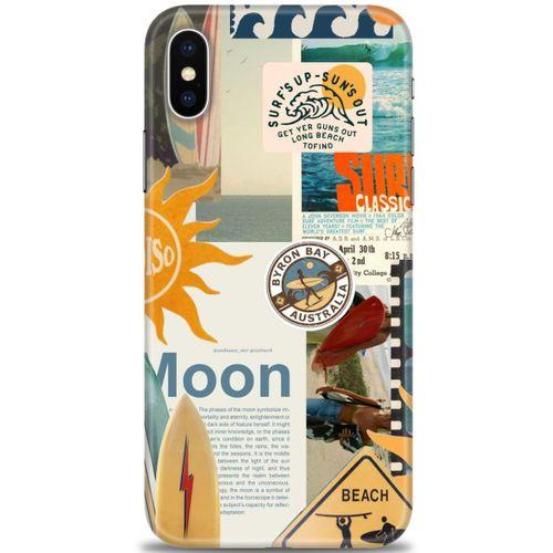 iPhone XS Max Kılıf HD Baskılı Kılıf - Moon + Tam Ekran Koruyucu