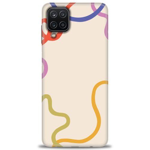 Samsung Galaxy A12 Kılıf HD Baskılı Kılıf - Renk Çizgileri + Tam Ekran Koruyucu