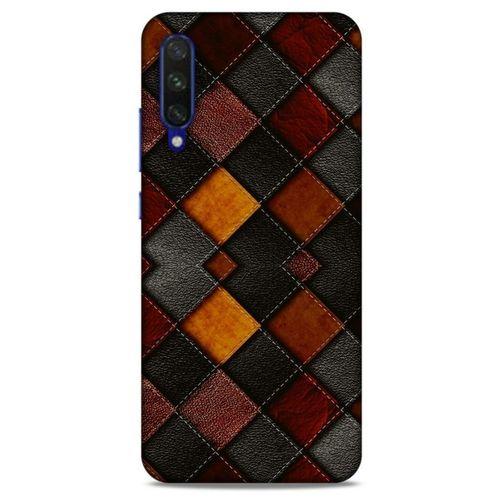 Xiaomi Mi A3 Kılıf Patchwork (1) Kılıfı Kahverengi Bordo