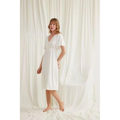 Dantelli Önü Düğmeli Hamile Lohusa Gecelik