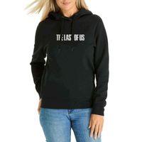 The Last Of Us Logo Baskılı Siyah Kadın Kapşonlu Sweatshirt