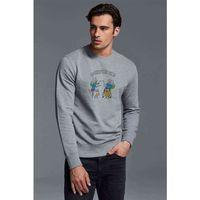 ADVENTURE TIME Baskılı Gri Erkek Sweatshirt