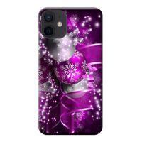 iPhone 12 Kılıf Yılbaşı Topları Kar Tanesi Baskılı Esnek TPU Silikon