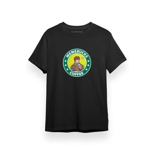Monsta X Hyungwon Memebucks Coffee Siyah Kısa kol Erkek Tshirt