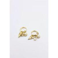 Taşlı Charm Küpe - Altın