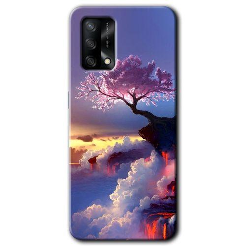 OPPO Oppo A74 Kılıf HD Desen Baskılı Arka Kapak - Wash Red Wall
