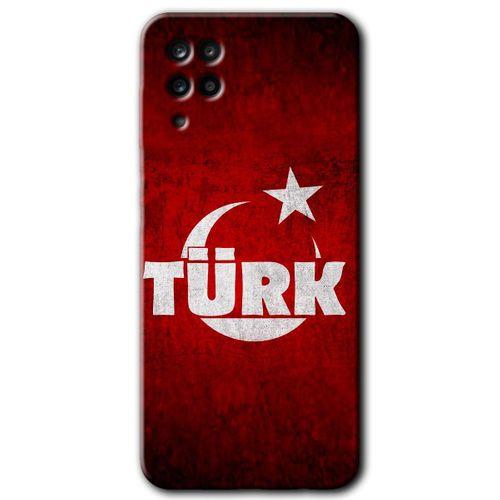 Potkal Hediye Fabrikası Samsung Galaxy A12 Kılıf HD Desen Baskılı Arka Kapak - Ayyıldız Türk