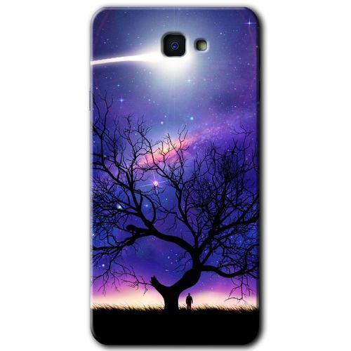 Galaxy J7 Prime 2 Kılıf HD Desen Baskılı Arka Kapak - Uzay Silüet + Kırılmaz Cam