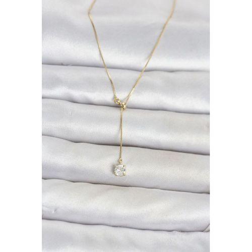 Pirinç Gold Renk Asansörlü Model Kadın Kolye