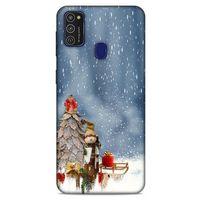 Samsung Galaxy M21 Kılıf Snowix (5) Koruma Kabı Gri Beyaz