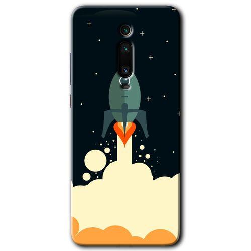 MRCİLETİSİM Xiaomi Mi 9T Kılıf Baskılı Kapak - Space Smoke + 5D Tam Kaplayan Cam