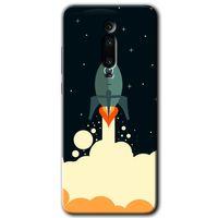 MRCİLETİSİM Xiaomi Mi 9T Kılıf Baskılı Kapak - Space Smoke + 5D Tam Kaplayan Cam