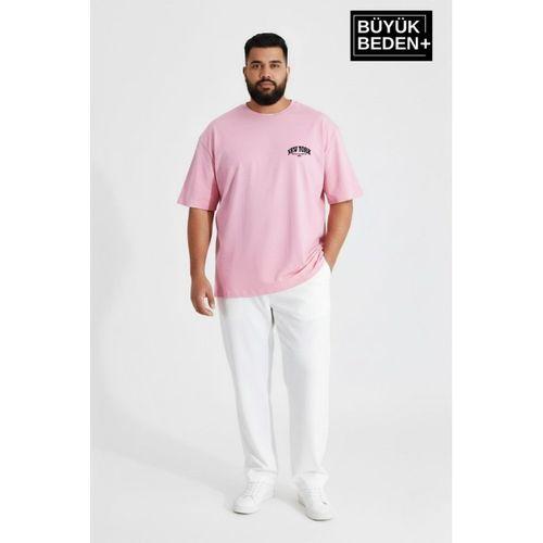 Süperlife Erkek Büyük Beden New York Baskılı 3xl-6xl Bisiklet Yaka Tshırt SPR26BTS510-05