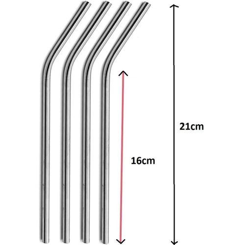 Çelik Pipet Paslanmaz Çelik Metal Meşrubat Pipeti Ve Pipet Temizleme Fırçası Seti 5 Parça