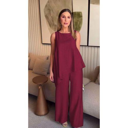 Asimetrik Bluz - Pantolon İkili Takım