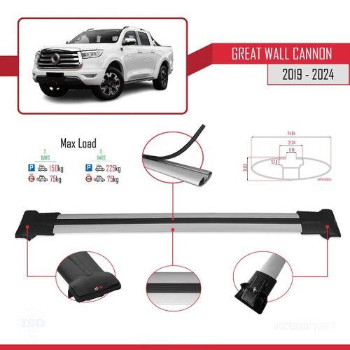 Great Wall Cannon 2019 ve Sonrası ile Uyumlu FLY Model Ara Atkı Tavan Barı GRİ