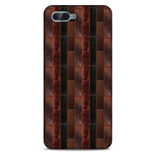 Oppo Rx17 Neo Kılıf Patchwork (8) Baskılı Kılıf Siyah Kahverengi