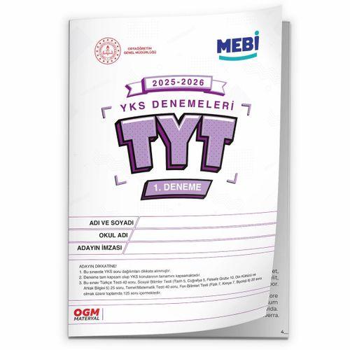 2026 ÖSYM YKS-TYT MEBİ OGM Deneme 1 -2 -3  Paketi Güncel 3lü SET (Seri Deneme Paketi) BASKI ÜCRETİ