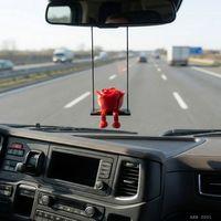 Salıncaklı Gül Figürlü Dikiz Aynası Süsü Araç İçi Dekoratif Asma Aksesuar