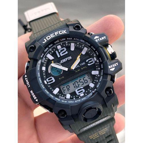 Joefox Digital Ve Analog 2 Yıl Garantili Kronmetre+Takvim+Alarm+Aydınlatma Erkek Kol Saati JOE.BK10