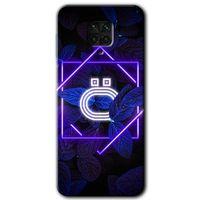 BeRa Aksesuar Xiaomi Redmi Note 9 Pro Kılıf Baskılı Kapak - Dark Neon Yaprak Ö Harfi +Tam Kaplayan Mat Seramik