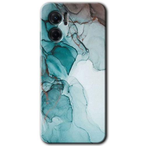 Potkal Hediye Fabrikası Xiaomi Redmi Note 11E HD Baskılı Kılıf + 9D Tam Ekran Koruyucu - Buzul Mermer