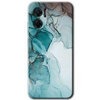 Potkal Hediye Fabrikası Xiaomi Redmi Note 11E HD Baskılı Kılıf + 9D Tam Ekran Koruyucu - Buzul Mermer