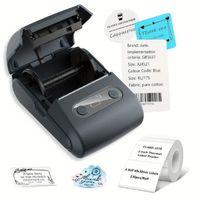 Siyah Kablosuz Portatif Etiket Yazıcısı