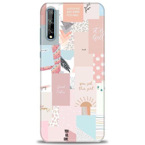 Huawei P Smart S Kılıf HD Baskılı Kılıf - Girl + Tam Ekran Koruyucu