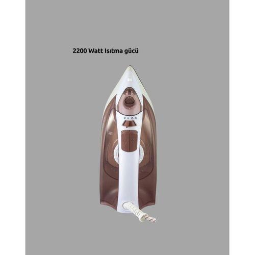 Kahverengi Buharlı Ütü 2200w Sürekli Buhar 120 G Şok Buhar